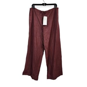 Cynthia Ashby Women's 100% Linen Relaxed Straight Ankle Pant - XL